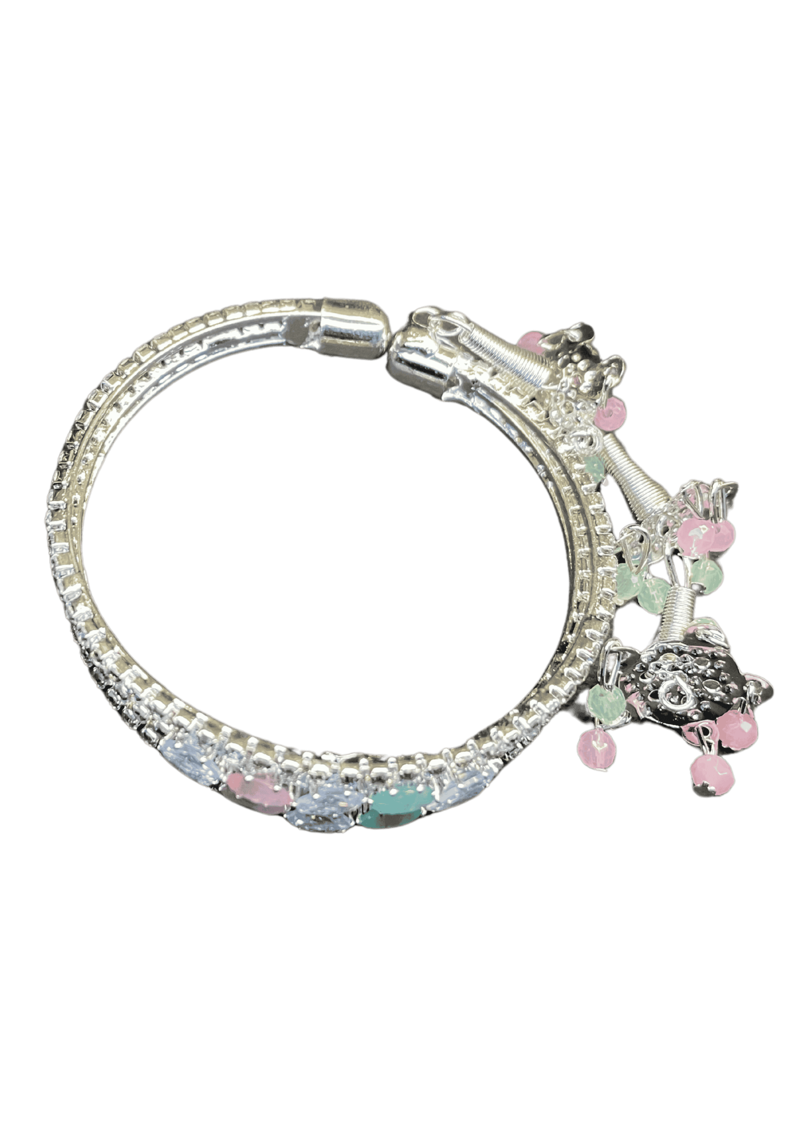Pastel Gemstone Trio Silver Plated Bracelet